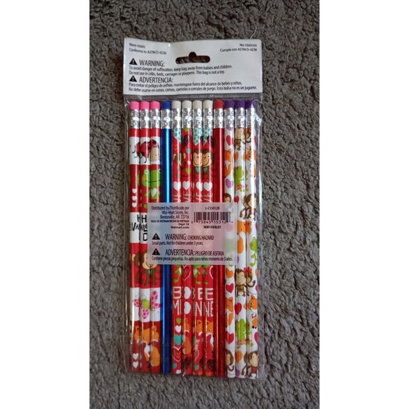 Valentine's Day Pencils Set Of 12 Holiday School Work Festive - Picture 2 of 2